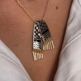 Stainless Steel Palestinian Scarf Shape Pendant Necklace