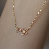 Sterling Silver Floret Necklace Zircon Flower Pendant Necklaces