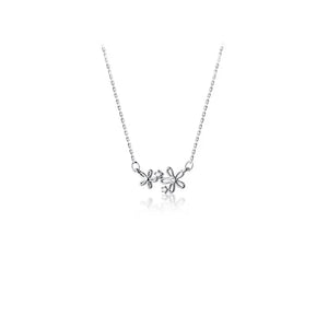 Sterling Silver Floret Necklace Zircon Flower Pendant Necklaces
