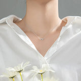 Sterling Silver Floret Necklace Zircon Flower Pendant Necklaces