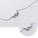 Sterling Silver Floret Necklace Zircon Flower Pendant Necklaces