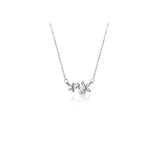 Sterling Silver Floret Necklace Zircon Flower Pendant Necklaces