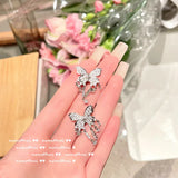 Tassel Butterfly Ring Charms Zircon Silver Jewelry Set