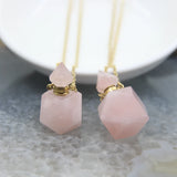 Faceted Nugget Perfume Bottle Pendant Necklaces