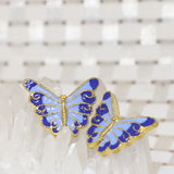 High Enamel Butterfly Shape Spacers Pendant Cloisonne Jewelry 5pcs