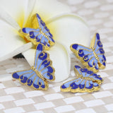 High Enamel Butterfly Shape Spacers Pendant Cloisonne Jewelry 5pcs
