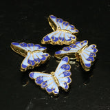 High Enamel Butterfly Shape Spacers Pendant Cloisonne Jewelry 5pcs