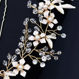 Fairy Beauty Bridal Wedding Headdress Set Pearl Headband Hairpin