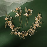Fairy Beauty Bridal Wedding Headdress Set Pearl Headband Hairpin