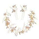 Fairy Beauty Bridal Wedding Headdress Set Pearl Headband Hairpin