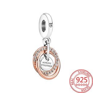 Family Dangle Charm 925 Silver Bead for Bracelet Pendant Gift