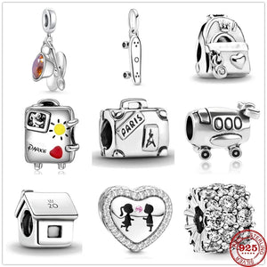 Airplane Skateboard Bead Pendant for Charm Bracelet DIY Jewelry
