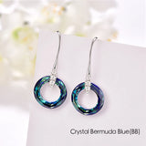 Stone Circle Drop Earrings with Crystals from Austria