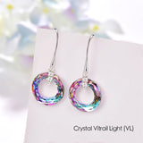 Stone Circle Drop Earrings with Crystals from Austria