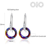Stone Circle Drop Earrings with Crystals from Austria