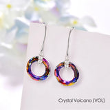 Stone Circle Drop Earrings with Crystals from Austria