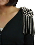 Chain Tassel Rivet Shoulder Pad Brooch Punk Tassel Metal Epaulet