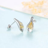 925 Silver Flower Stud Earrings for Women - Party Gift