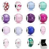 925 Sterling Silver Charm Bubble Glass Beads for DIY Bracelet