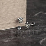 925 Silver Sea Turtle Stud Earrings Animal Ear Studs