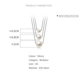 925 Silver Pearl Collarbone Necklace Wedding Anniversary Jewelry Gift
