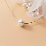 925 Silver Pearl Collarbone Necklace Wedding Anniversary Jewelry Gift