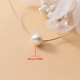 925 Silver Pearl Collarbone Necklace Wedding Anniversary Jewelry Gift