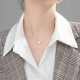 925 Silver Pearl Collarbone Necklace Wedding Anniversary Jewelry Gift