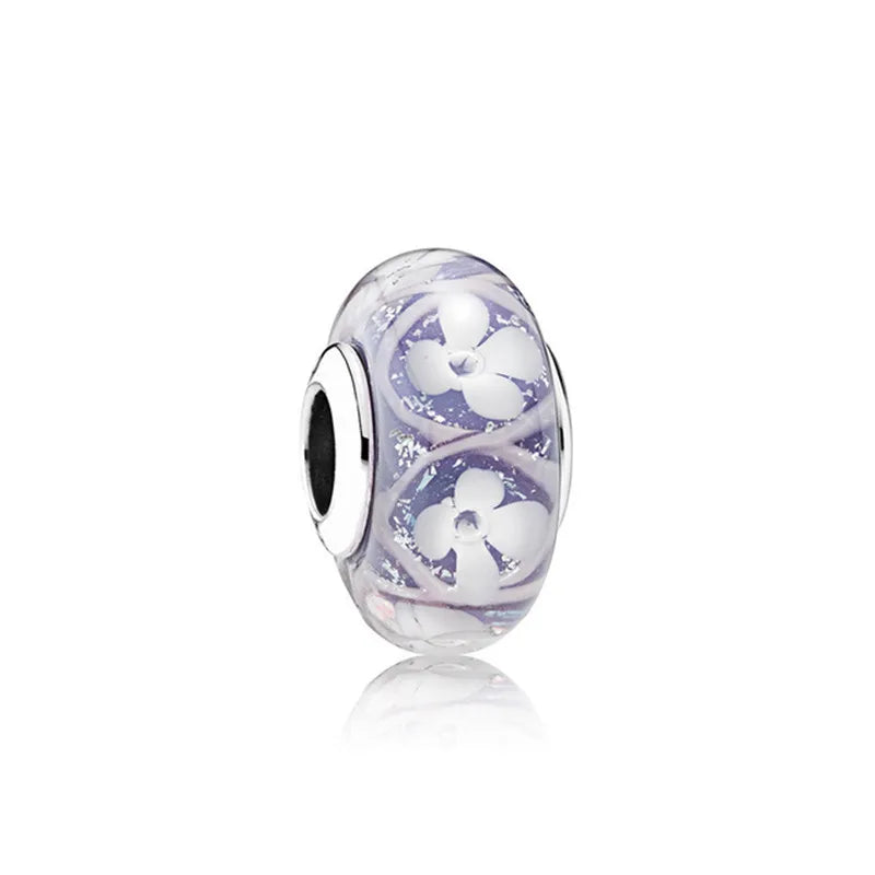 S925 Sterling Silver Charm Bubble Glass Beads DIY Bracelet Bangle Jewelry Gift
