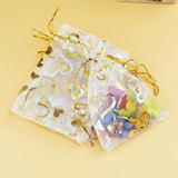100Pcs 9x12cm Organza Bags Hearts Wedding Candy Jewelry Packaging