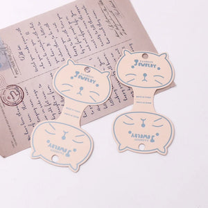 100pcs Beige Paper Necklace Card 6x11cm Cat Head Jewelry Bracelet Packaging