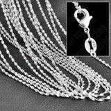 10PCS 16-30'' Twisted Singapore Chain 925 Sterling Silver Necklace