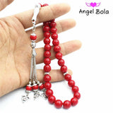10mm33 Red Agates Muslim Tasbih Prayer Beads Bracelet