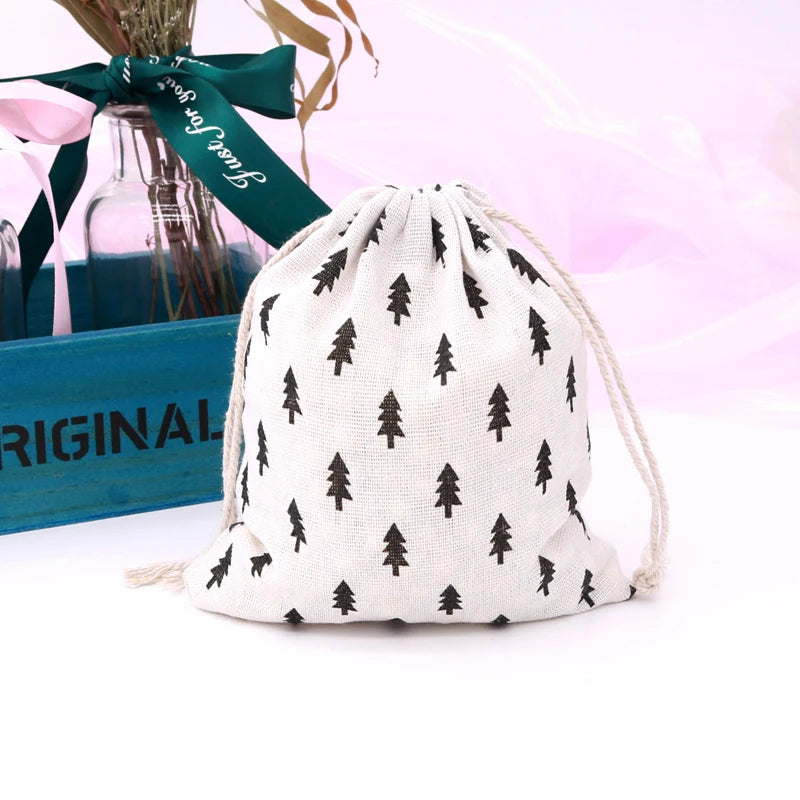 5Pc Cotton Bags For Jewelry Packaging Earrings Display Pouch