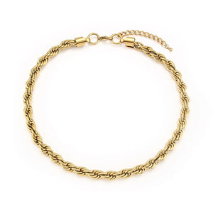 18k Plated 8mm Thick Hemp Flower Chain Necklace for Women