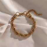 18k Plated 8mm Thick Hemp Flower Chain Necklace for Women