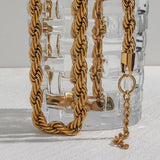 18k Plated 8mm Thick Hemp Flower Chain Necklace for Women