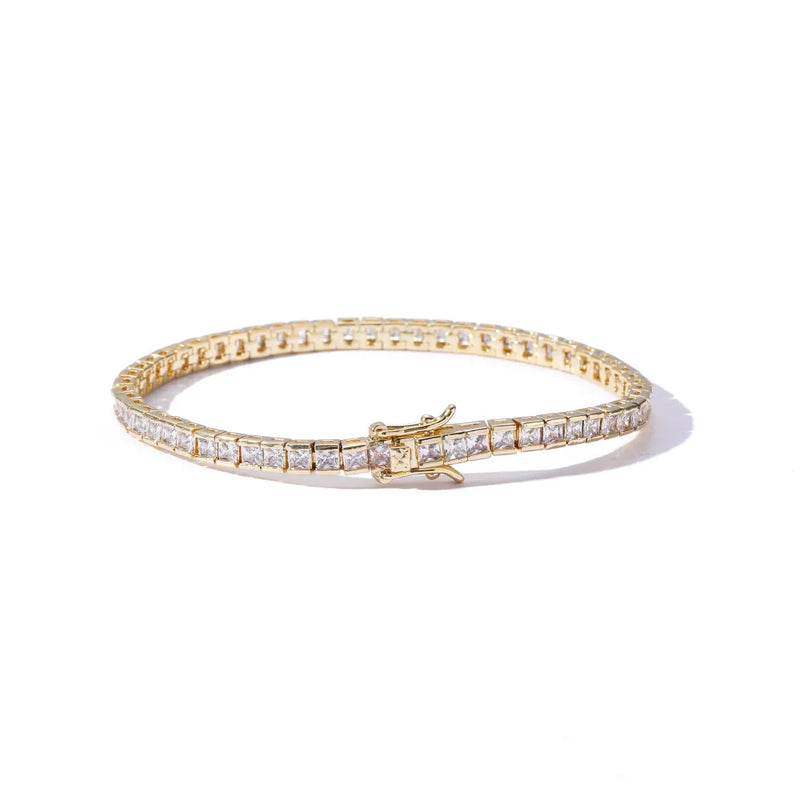 2.5mm Zircon Lady Bracelet Single Chain Bronze Zirconium Tennis Bracelet