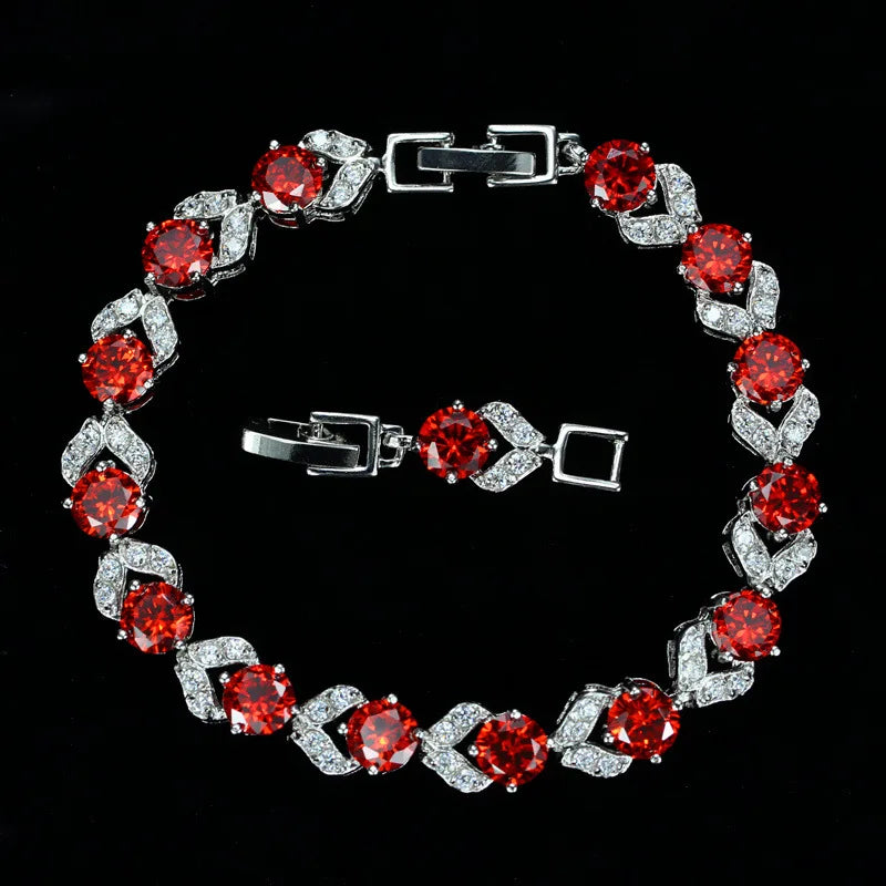 Summer Green Crystal Bracelet Women Jewelry Cubic Zirconia