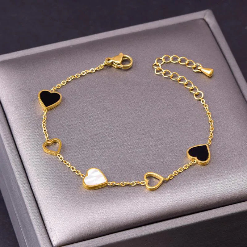 Heart Shell Charm Bracelet for Women Girls