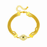 Stainless Steel Retro Eyes Charm Bracelet For Women Girls