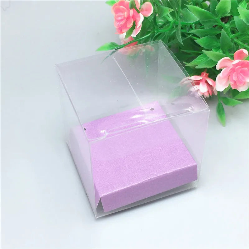 Clear Plastic Necklace Pendant Display Case 5x5x5cm