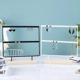 Creative Wooden Holes Earrings Display Stand Organizer Jewelry Rack