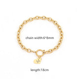Initial Letter Bracelet Women Stainless Steel Chain Bracelet Gift