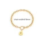 Initial Letter Bracelet Women Stainless Steel Chain Bracelet Gift