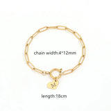Initial Letter Bracelet Women Stainless Steel Chain Bracelet Gift