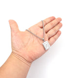 Initial Letter Pendant Necklace Men Stainless Steel Chain Necklace Gift