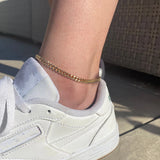 Classic 5mm Stainless Steel Cuban Chain Anklet for Women