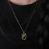 Colorful Zirconia Letter Necklace 925 Sterling Silver Pendant