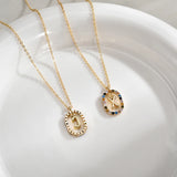Colorful Zirconia Letter Necklace 925 Sterling Silver Pendant